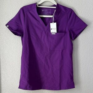 FIGS Catarina One Pocket Scrub Top in Violet XXSmall